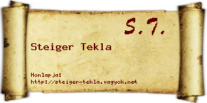Steiger Tekla névjegykártya